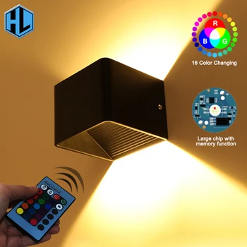 Minimālisma LED Kvadrātveida Sienas Sconce 3W RGB 5W Mākslas Fona Sienas Decora Gaismas AC85-265V, Iekštelpu Kāpnes Eju Apgaismojums