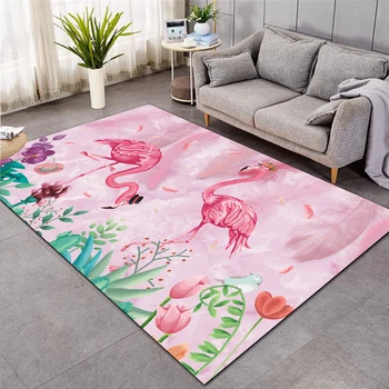 Modes Flamingo, Tropu Lapu Lapām 3D Iespiesti Paklāju Guļamistabas, plaša Teritorija Paklāju neslīdoša Par dzīvojamo Istabu Mājas 06