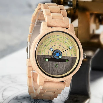 Modes Koka Kvarca Pulksteņu Vīriešiem Radošo Pilnu Koka Skatīties Wormhole Tehnoloģiju Jēdziens, Ebony Kļavas Koka Pulkstenis Gadījuma reloj de madera