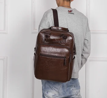 Modes Pu Mugursoma Vīriešiem Anti Theft Klēpjdatoru Backbags Vintage Ceļojumu Bagpack Vīriešu Datoru Skolas Soma Zēniem