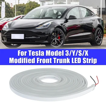 Modificētu Apgaismojums 12V LED Strip Par Tesla Modelis 3 Modelis Y X S Ūdensizturīgs Interjera Dekoratīvā Lampa Automašīnas Priekšējā Bagāžnieka Gaismas