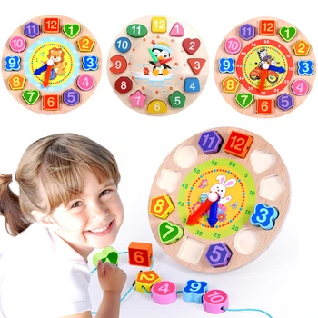 Montessori Rotaļlietas Tangram Jigsaw Dzīvnieku Izglītības Rotaļlieta Koka Fāzēm Ģeometrija Ciparu Pulkstenis Puzzle Formas Atbilstošas Rotaļlietas Bērniem