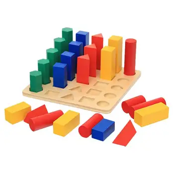 Montessori Vairākas Formas Puzzle Koka Ģeometriskas Formas Puzzle Rotaļlieta Mazuļiem Bērnu Pirmsskolas Izglītības Trapece Mācību Rotaļlietas