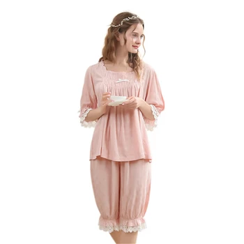 Mājas pakalpojumu, sieviešu uzvalks jaunu pidžamu pavasara un vasaras kokvilnas piedurknēm plāna sadaļu modes korejas zaudēt rozā pijama