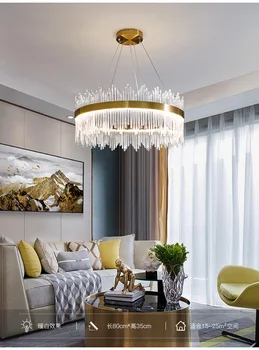 Mūsdienu gaismas luksusa kristāla lustra atmosfēras kristāla dzīvojamā istaba, griestu lustra vienkāršu LED ēdamistaba guļamistaba lampas