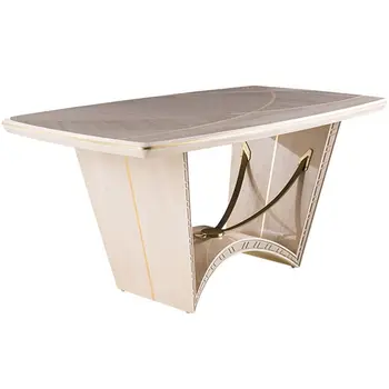 Mūsdienu masīvkoka taisnstūra pusdienu galda Amerikāņu gaismas luksusa dizaineru pusdienu galds un krēsls, mājas mēbeles C10