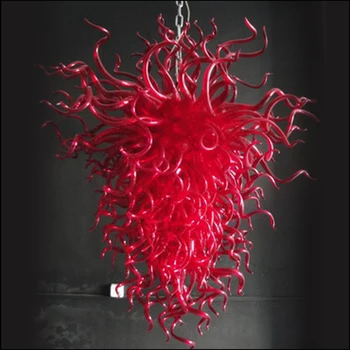 Mūsdienu Mākslas LED Lustras Dale Chihuly Stilā Red Izpūstas Murano Stikla Lustra Lightings