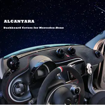 Nekustamā Alcantara Automašīnas Paneļa, uz Mercedes Benz Smart 2016-2019 Mat Ēnā Spilvenu Pad Paklāji Aksesuāri Auto-stils