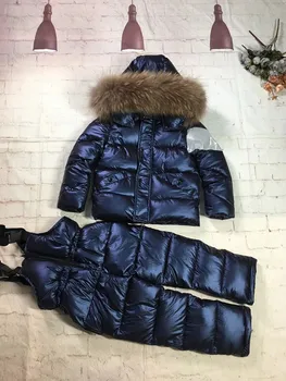 Nekustamā jenots kažokādas ir 2021. ziemas jaka bērnu uzvalks jaka+elsas twinset boy & girl slēpošanas kostīmi bērniem dūnu jaka virsdrēbes parka
