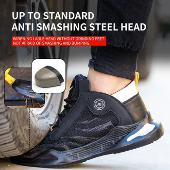 NewAnti-smashing peld austi Kevlar elpojošs darba apdrošināšanas kurpes vīriešu tērauda kājām klp anti-pīrsings darba apavi būvniecība