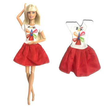 NK Oficiālais 1 Gab 1x Modes Mini Kleita Cute Modelis Krekls Dāmu Svārki Apģērbs, Apģērbu Barbie Lelle Meitene Rotaļu Namiņš
