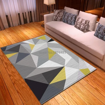 Nordic Style Spalvu Ēdamistaba Paklāji 3D Digitālā Druka, Guļamistabas Gultas Jomā Paklājs Mīksts Flaneļa Anti-slip Dzīvojamās Istabas Paklāja