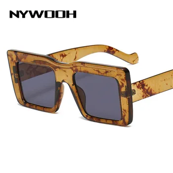 NYWOOH Zīmols Vintage, Saulesbrilles Sievietēm, Vīriešiem, Lielizmēra Kvadrātveida Saules Brilles Dāmas Puse Ceļojumu Toņos Brilles UV400
