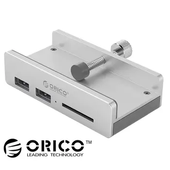 ORICO MH2AC-U3 USB 3.0 HUB Alumīnija Sakausējuma Clip-Tipa 3 Porti, ātrgaitas Sadalītājs Doka Stacijas Desktop Laptop ar Karšu Lasītājs