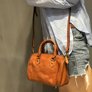 Oriģināls roku darbs, jauns moderns somas ādas somas plecu messenger bag vienkārša retro rub krāsu maza soma mīksta āda