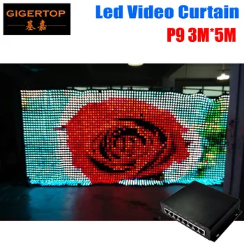 P9 3M x 5M LED Vison Aizkars ar PC/SD Režīmā,Tricolor 3In1 LED Video Aizkaru DJ Kāzu Backdrops 90V-240V