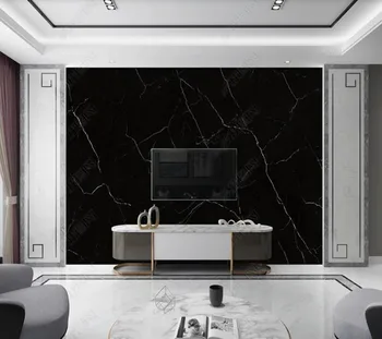 Papel de parede Vienkārši melnā un baltā marmora 3d tapetes,guļamistaba KTV bārs sienas sienu dekori