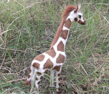 par 20x13cm žirafe dzīvnieku modeļa rotaļlietu polietilēna&kažokādas, rokdarbu,aksesuārus apdare dāvanu d0078