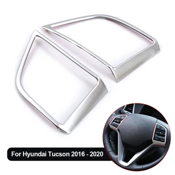 Par Hyundai Tucson 2015-2020 Oglekļa Šķiedras Krāsu Stūre Slēdža Pogas Vizuļi Vāciņu, Interjers Apdare Piederumi