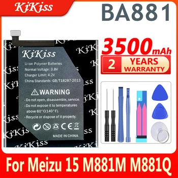 Par Mei Zu KiKiss BA881 Akumulatoru Meizu 15 M881M/M881Q Tālrunis Jaunāko Ražošanas 3500mAh Akumulators