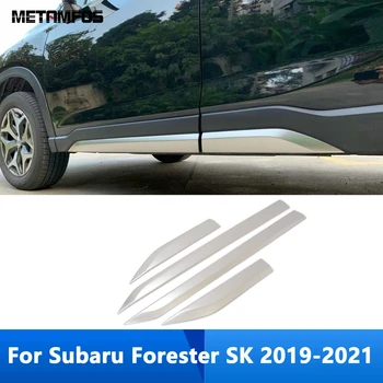 Par Subaru Forester SK 2019 2020 2021 Nerūsējošā Durvju Sānu Līniju Lentes Ķermeņa Daļa Molding Apdares Uzlīme Piederumi Car Styling