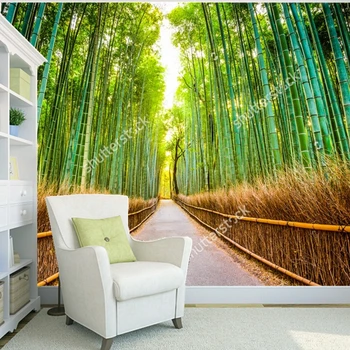 Pasūtījuma dabas ainava tapetes,bambusa mežā,3D foto sienas, lai dzīvojamā istaba, guļamistaba, ēdamistaba sienas papel de parede