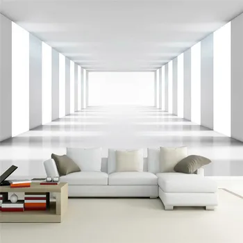 Pasūtījuma Lielums 3D Mūsdienu Minimālisma Telpu Paplašināšana Dzīvojamā Istaba Dīvāns TV Fonā Mājas Dekoru, Sienas Glezniecību Sienas Iespiesti Tapetes