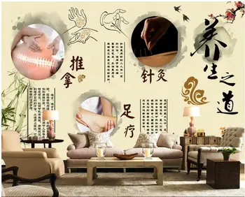 Pasūtījuma sienas 3d foto tapetes Tradicionālā Ķīniešu Medicīna Kultūras Veselības SPA mājas dekors dzīvojamā istaba tapetes sienām 3 d