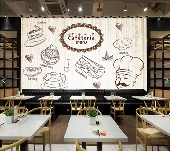 Pasūtījuma virtuves tapetes, kafijas fresco kafijas veikals, bārs, restorāns kūka veikals fona sienu apdare papel de parede