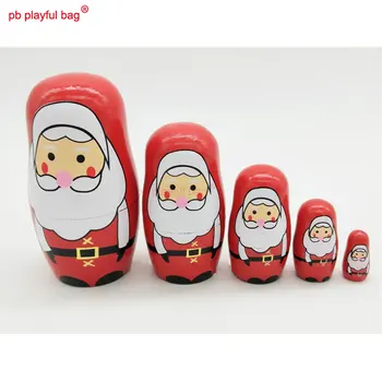 PB Jautrs soma Piecu stāsts Santa Claus krievu lelles smieklīgi koka rotaļlietu komplekts amatniecības dzimšanas diena Ziemassvētku dāvanu apdare HG21