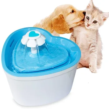 Pet Cat Ūdens Strūklaka Dzērājs 2L Super Kluss Ziedu Automātiskā Ūdens Zarnu Sirds Formas Suns Dzeramā Dozatoru Attiecībā uz Suņiem, Kaķiem