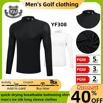 PGM Golfa Apģērbs Vīriešu Ledus Zīda Drēbes ar garām Piedurknēm Elpojošs Sauļošanās Apģērbu Golfa Vīriešu Top UV Aizsardzību Ātri Sausas Ātri