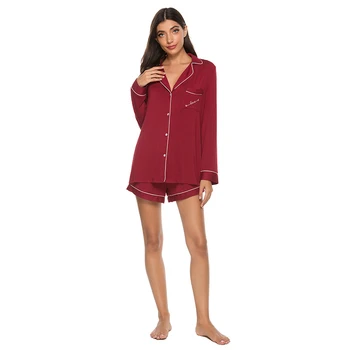 Pidžamas pavasara un vasaras garām piedurknēm šorti ikdienas mājas pakalpojumu, uzvalks sexy ērti, vienkārši пижама vīna sarkanā peldmētelis