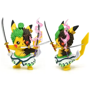 Pokemon Kawaii Pikachu Figūriņas Gudrs Cosplay Roronoa Zoro Anime Kaujas Yamato Modelis Kolekcija GK Kolekcionējamus Bērnu Rotaļu Dāvanu