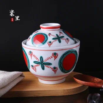 Porcelāna apdari Japāņu porcelāna klāta bļodā trauku komplekts, underglaze krāsu radošo tvaicētiem olu kauss, sautē zupas krūze ar