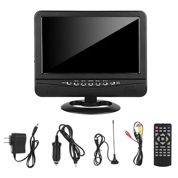 Portatīvo 9 Collu Auto Analogās TV Atskaņotājs, LCD Krāsu Ekrāns Radio Mini Digital Platu Skatīšanās Leņķi, Video Atskaņotājs Monitors-US Plug