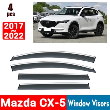 PRIEKŠ Mazda CX5 CX-5 2017-2022 Logu Aizsegu Lietus Aizsargs Windows Lietus Pārsegs, Deflektoru Nojumi Vairoga Ventilācijas Aizsargs Ēnā Vāciņš Melns