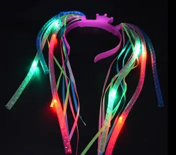 Puse Flash LED Nūdeles Galvas Puse Rave-Kostīmu Masku Mirgo indikators iedegas, Bizītes Vainagu Hairband Galvu Ziemassvētku 100gab