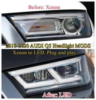 Pāri priekšējiem Lukturiem, Auto Lukturu grozījumiem, Xenon LED Plug And Play, lai 2018 2019 2020 Au di Q5 Modificēti automobiļi Kodēšanas darīts
