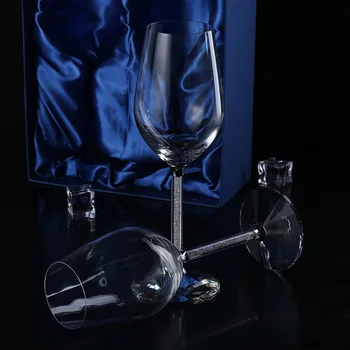 Radošā dārgakmens Vīna Glāzi Kāzu Šampanieša Glāzes Mīļākais Rhinestone Kāzu Stikla Kristāla Goblet Banketu, Kāzu Dekorēšana
