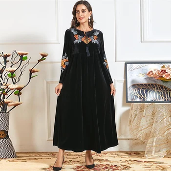 Ramadāna Eid Abaya Dubaija Turcija Gara Kleita Islāmu Apģērbu Kleitas Modes Musulmaņu Sieviešu Vestido Mujer De Drēbes, Longue Femme F2811