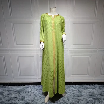 Ramadāna Eid Mubarak Kaftan Satīna Abaya Dubaija Turcija Islāmu Saūda Pakistānas Musulmaņu Ģērbšanās Sieviešu Drēbēs Arabe Longue Djellaba Femme