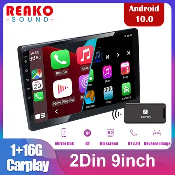 REAKOSOUND 2Din 9inch Auto Multimedia Player Android Mirrorlink Carplay Auto Stereo Radio, Bluetooth, WIFI, Audio Auto DVD Atskaņotājs