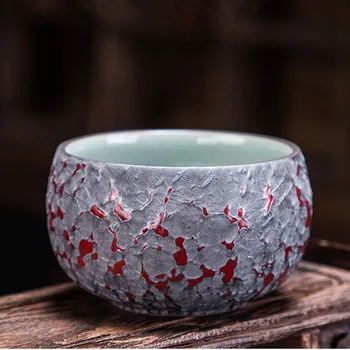 Retro Rupjas Keramikas Tējas Tase Glazūru Keramikas kauss Galda Bļodiņā 130ml Porcelāna Kafijas Drinkware Ūdens Krūze