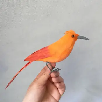 reālajā dzīvē rotaļlieta, putnu spalvas, putnu aptuveni 23 cm spilgts putns Pseudoseisura cristata modelis rokdarbu dārza Dekorēšana aksesuāri h0945
