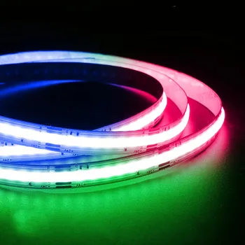 RGB COB LED Lentes 24V 630 Led/m Mīksta, Elastīga COB Lentes, Krāsains Mobile APP, Kontrolē LED Gaismas, Iekštelpu Apdares Apgaismojums