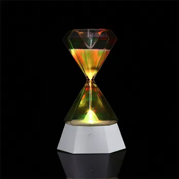 RGB Mājas smilšu pulksteņa Nakts Gaisma Crystal Diamond Pulksteni Lampas Romantisku Noskaņu Gaismas Galda Lampas Bērnu Gultas Telpu Dekorēšana