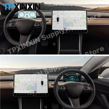 RHD-LHD Android Ciparu LCD Pieskārās Dashboard Panelī Virtuālo Instrumentu Tesla Modelis 3 Modelis Y Atbalsta Centrs Spidometrs