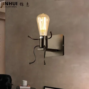 Rūpniecības Vēja dzelzs sienas lampas dizainers personalizētu Radošo Koridora nelietis robots sienas lampas