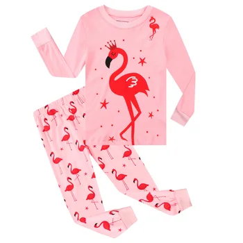 SAILEROAD 2-7Years Flamingo Naktsveļu Pijamas Silts Zīdaiņu Sleepwear Meitene Rudens Bērnu Pidžamas Komplekti Bērniem Kritums Apģērbu Komplekti